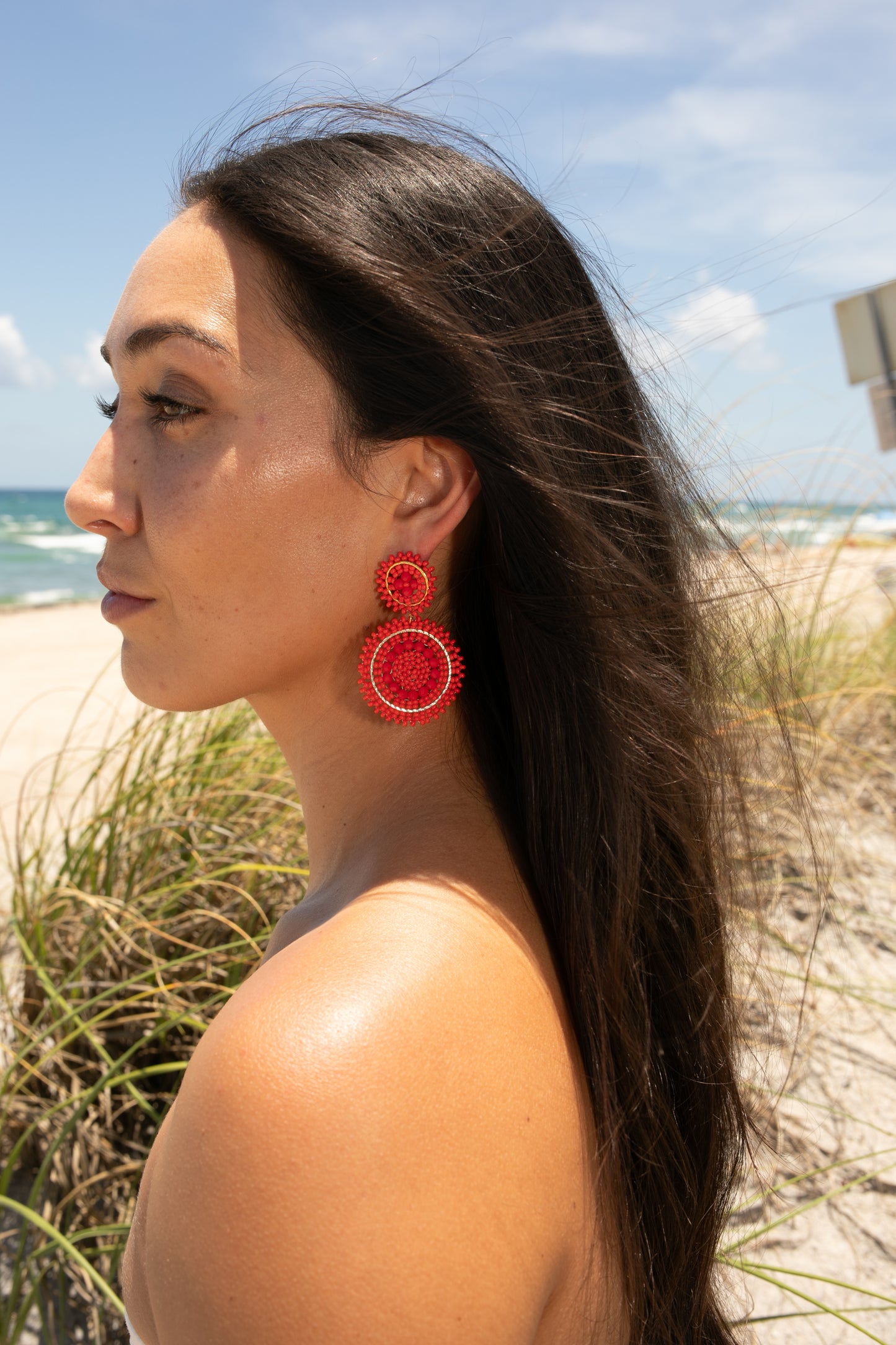 Red Beaded Earrings